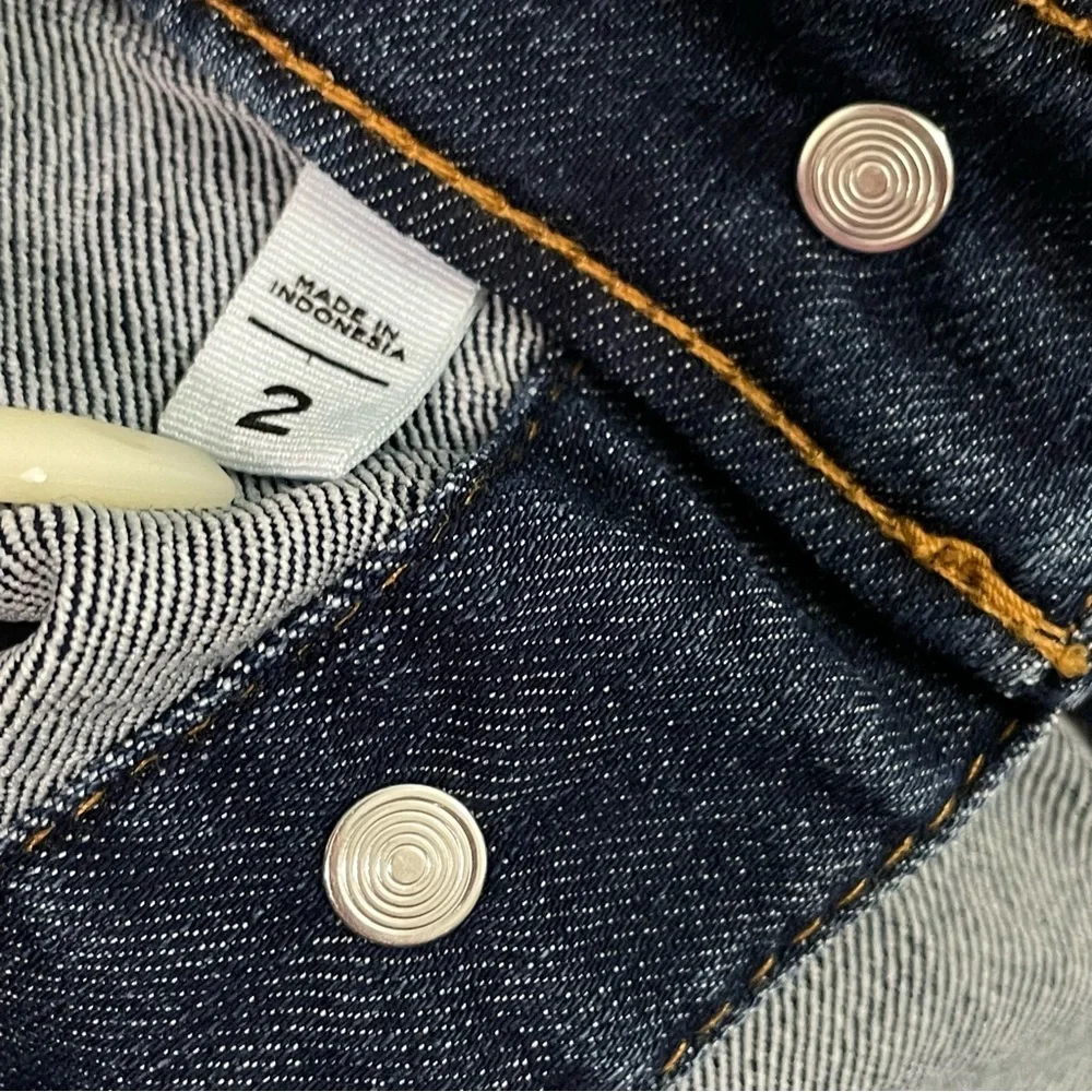 LOFT Denim Wrap Side Button Jean Skirt Sz 2 - Picture 10 of 11